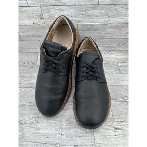 Birkenstock Black Leather Lace Up Oxford Shoes Cork Sole Women Size EU 40‎ US 9